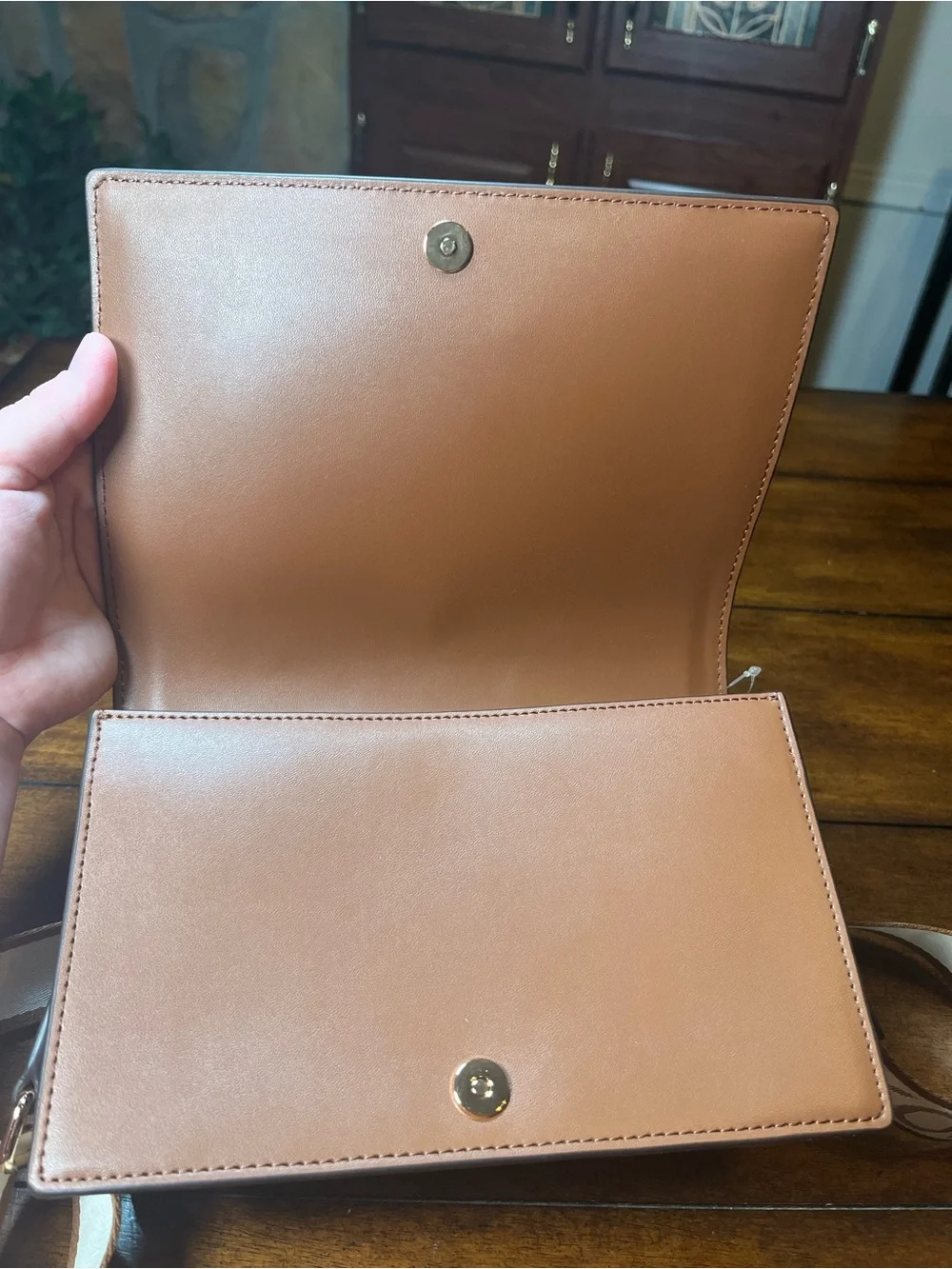 Michael Kors Brown and Black Logo Trim Crossbody